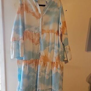 Tie-Dye Button-Up Dress